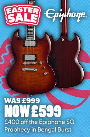 50% off the Epiphone SG Prophecy in Bengal Burst, now £599 - Andertons Music Co.
