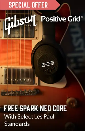 FREE Positive Grid Spark NEO CORE amp headphones worth £119.99 with select Gibson Les Paul Standards, while stocks last - Andertons Music Co.