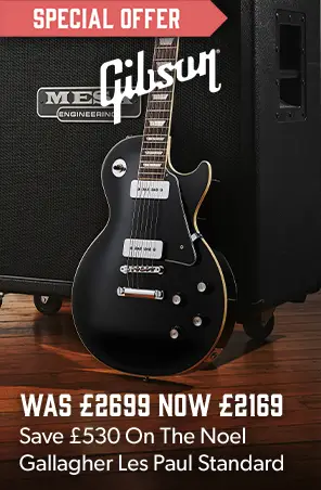 Save over £500 on the Gibson Noel Gallagher Les Paul Standard in Ebony, now £2169 - Andertons Music Co.