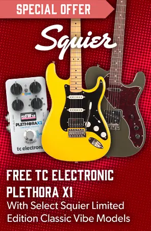 FREE TC Electronic Plethora X1 worth £89.99 with select Squier Classic Vibe models at Andertons Music Co.