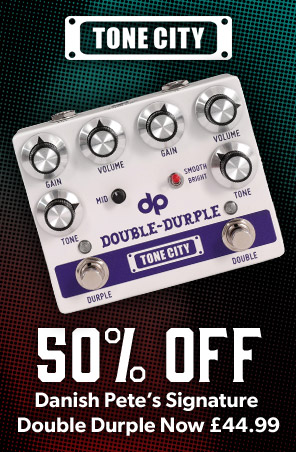 HALF PRICE Tone City Danish Pete Double Durple Overdrive Pedal, Now Just £44.99